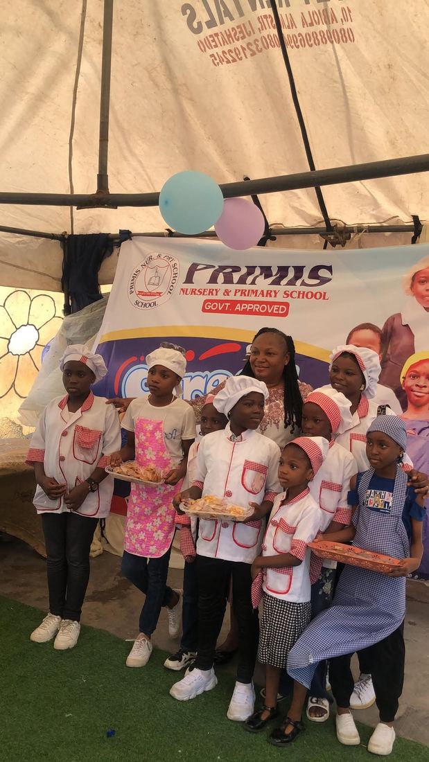 Primis pupils dressed as chefs for Career Day