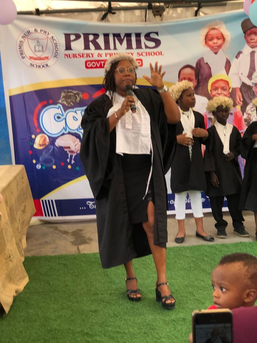 Career Day presenter addressing pupils at Primis School
