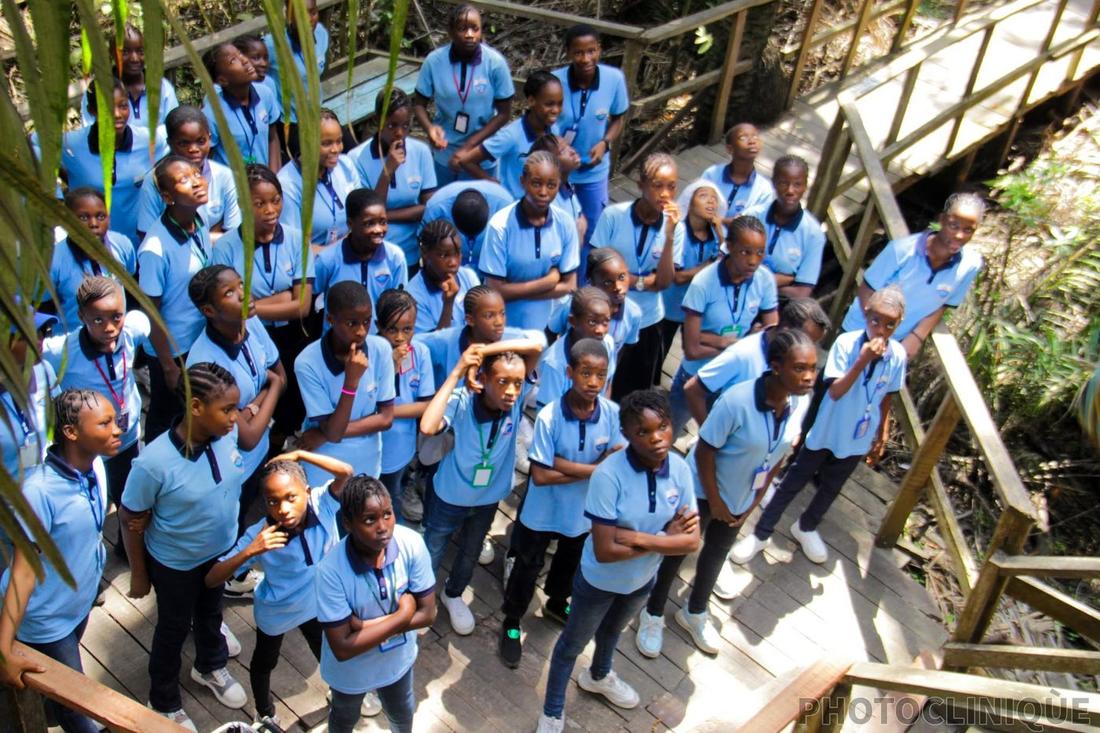 Students on an educational excursion nature walk