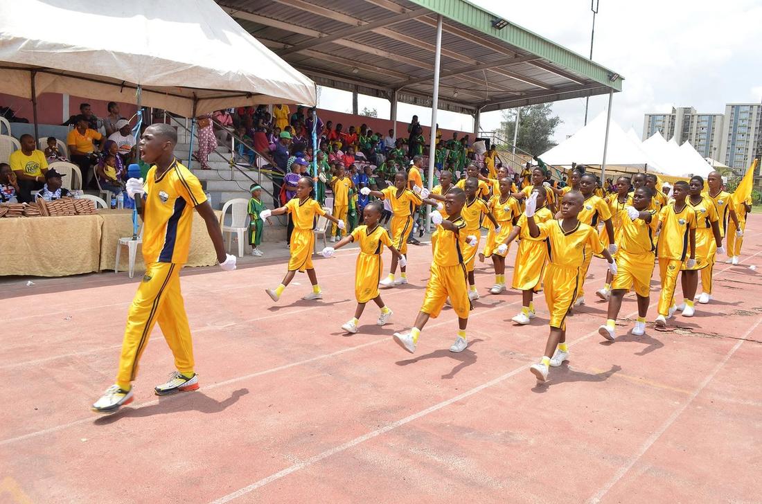 Marching band display at Inter-House Sports Competition