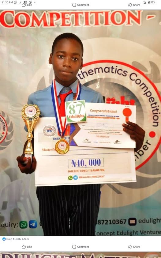 Primis pupil crowned champion at a mathematics competition